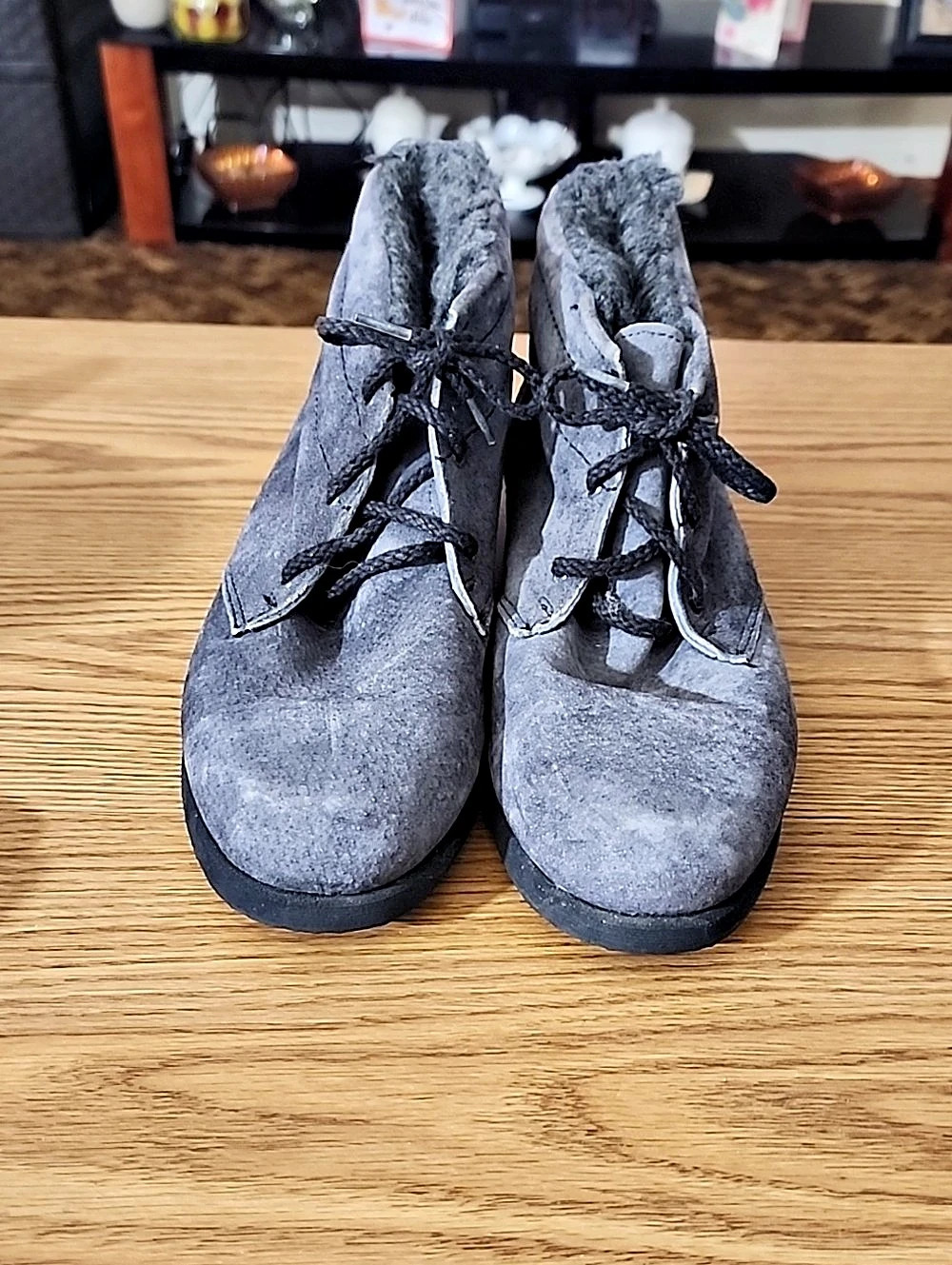 Hush Puppies Gray Leather Winter Boots US 8